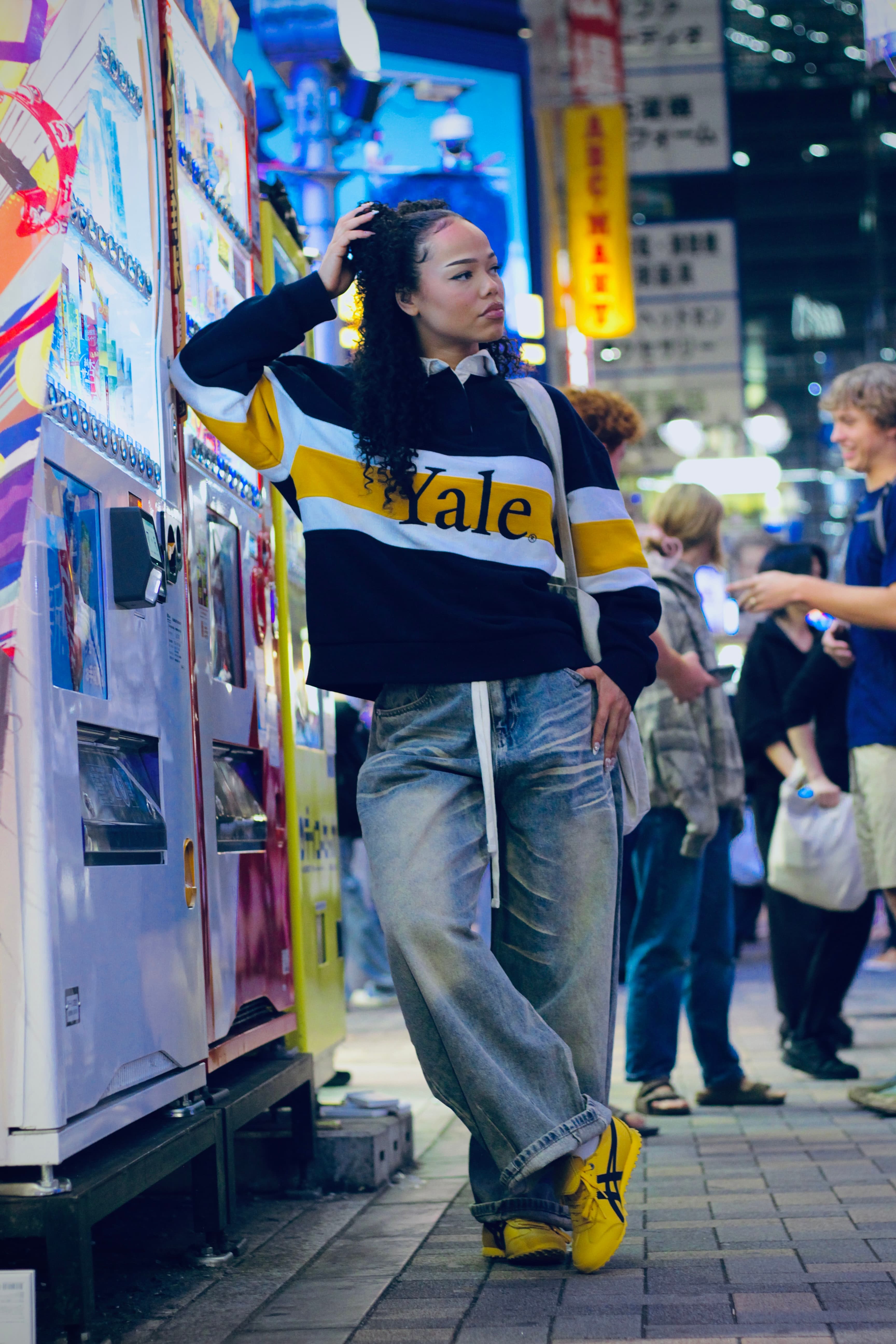 Cyberpunk-style portrait in Akihabara